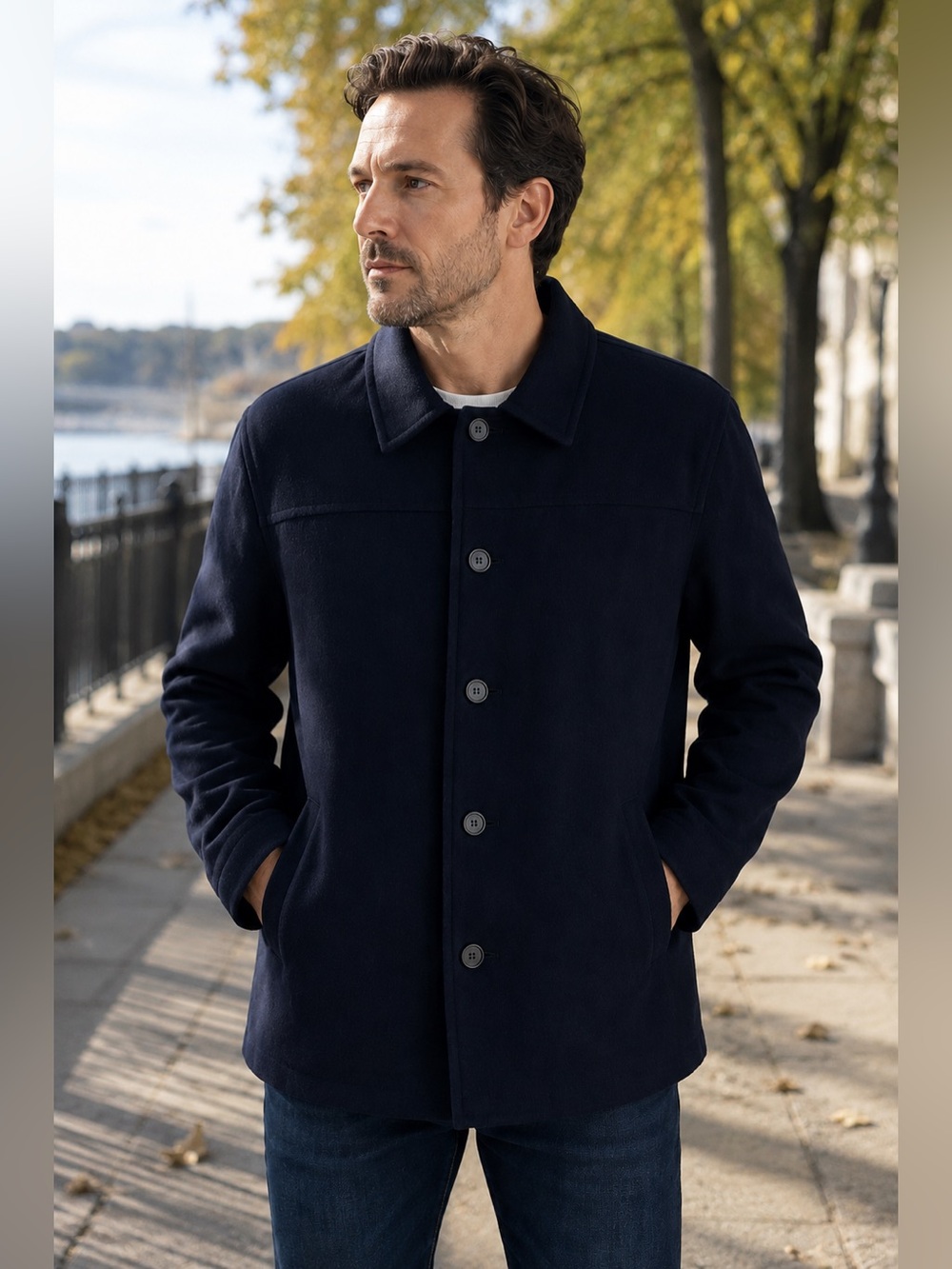 J.Crew Men’s University Jacket Coat 100% Wool Black Size Large NWT